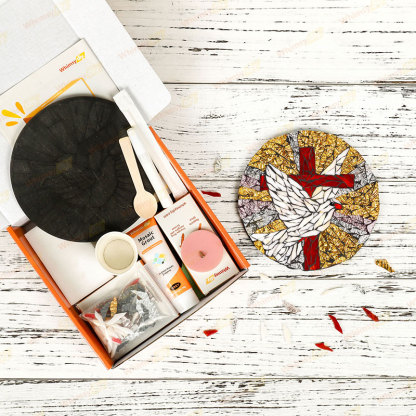 Whimsy DIY The White Dove and the Cross Glass Mosaic Kit Puzzles