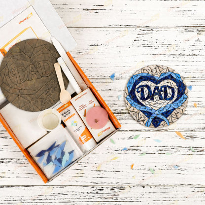 Whimsy DIY Heart of Dad Glass Mosaic Kit Puzzles