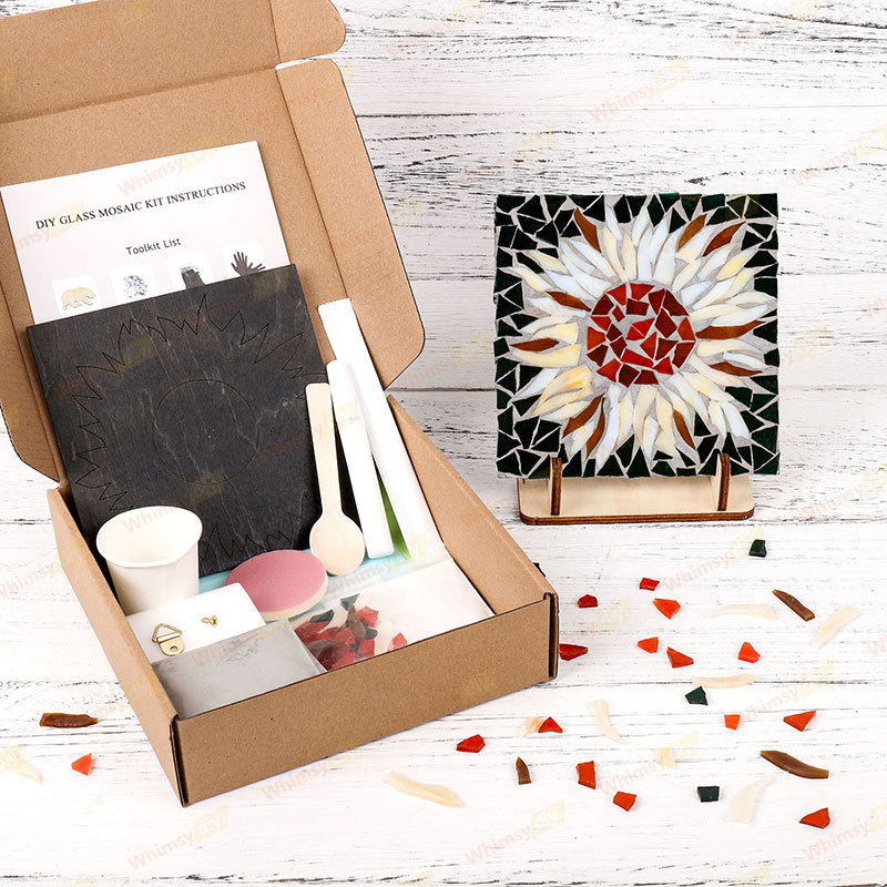 Square Sunflower Glass Mosaic Kit