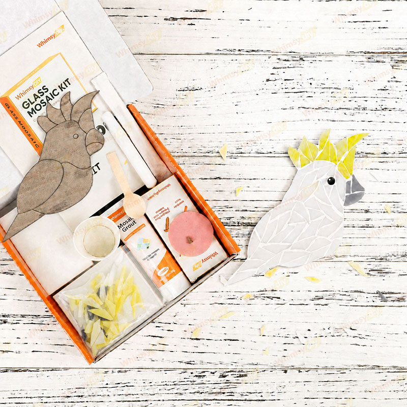 Whimsy DIY Cockatoo Glass Mosaic Kit Puzzles