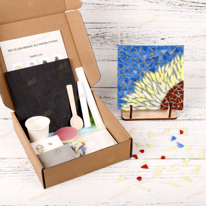 1/4 Sunflower Glass Mosaic Kit