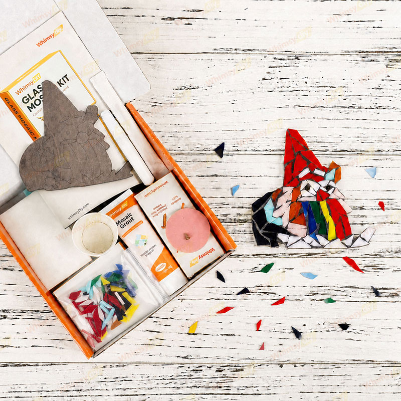Whimsy DIY Fridge Magnet- Gnome Glass Mosaic Kit Puzzles