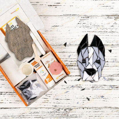 Whimsy DIY Fridge Magnet- Boston Terrier Glass Mosaic Kit Puzzles