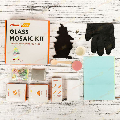 Whimsy DIY Easter Egg Gnome Style 2 Glass Mosaic Kit Puzzles