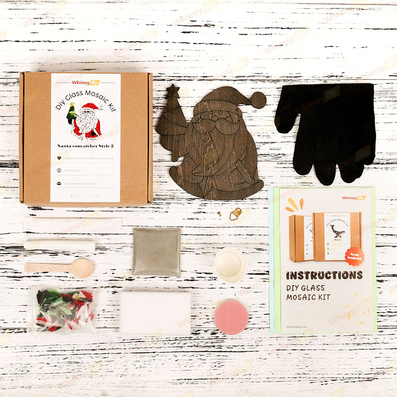 Santa Suncatcher Style 2 Glass Mosaic Kit