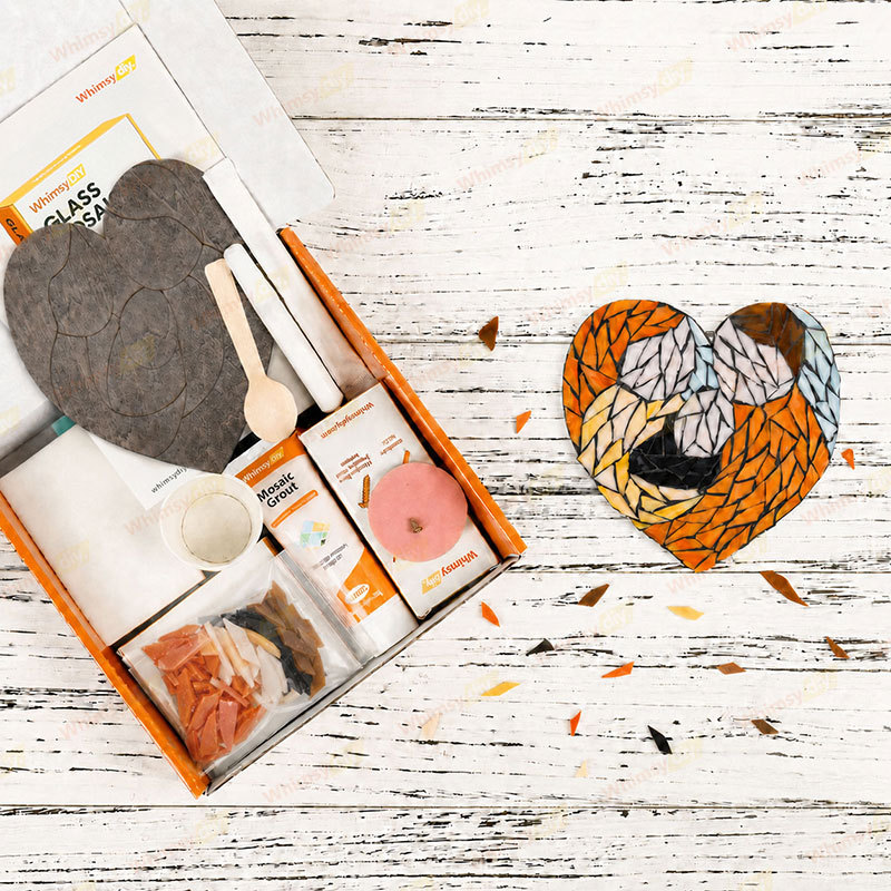 Whimsy DIY Family Heart Glass Mosaic Kit Puzzles