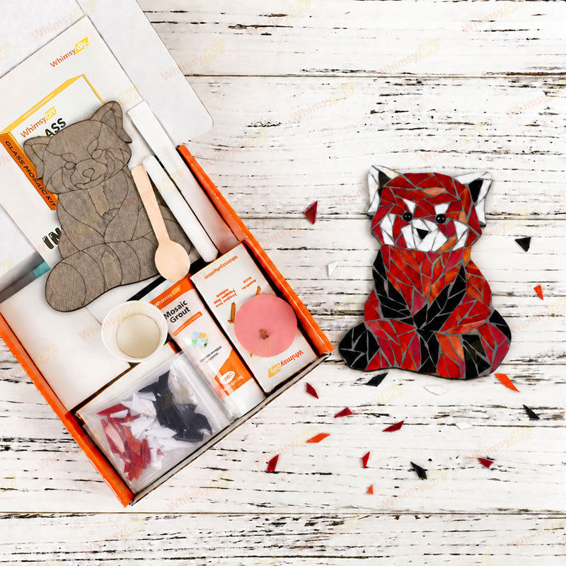 Whimsy DIY Red Panda Glass Mosaic Kit Puzzles
