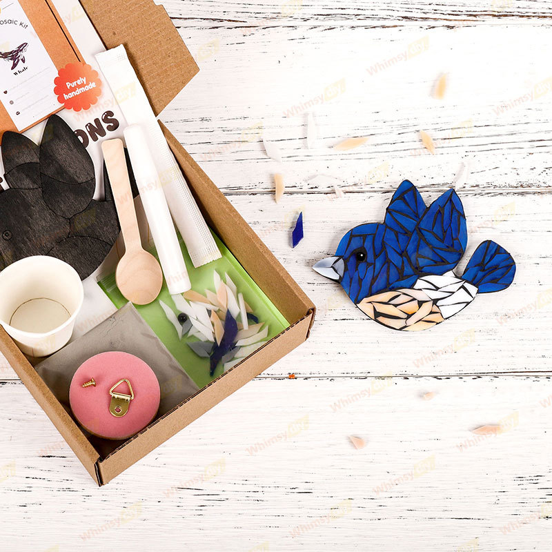 Flying Blue bird Glass Mosaic Kit | DIY Arts & Crafts Kit for Adults