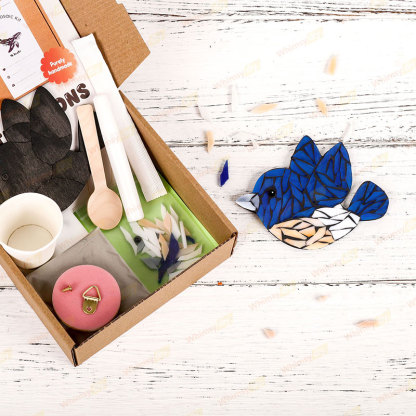 Flying Blue bird Glass Mosaic Kit | DIY Arts & Crafts Kit for Adults