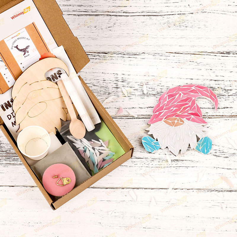 Gnome sitting on the ground Glass Mosaic Kit | DIY Arts & Crafts Kit for