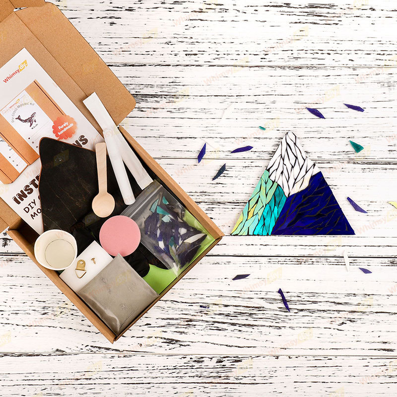 Mountain Stained Glass Mosaic Kit - Blue Illusion