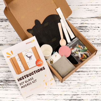 Cat Lying on Book Glass Mosaic Kit