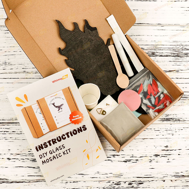 Flame Skull Glass Mosaic Kit