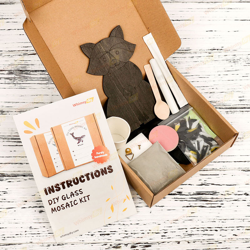 A standing raccoon Glass Mosaic Kit-Ships on 8/10