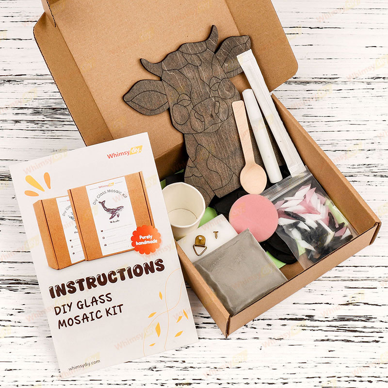 Sitting Cow Glass Mosaic Kit