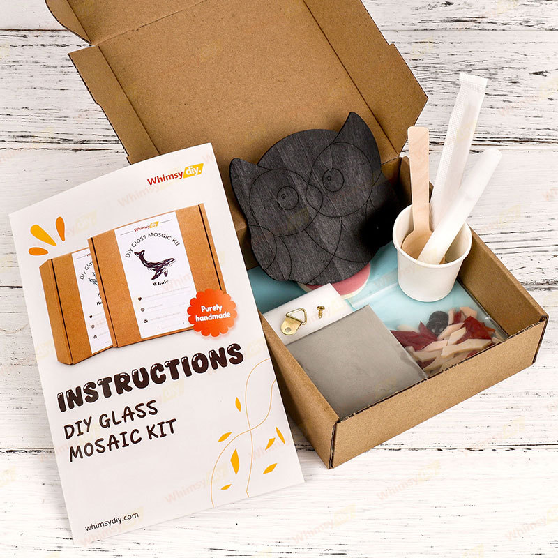 Owl Glass Mosaic Kit for All Skill Levels | DIY Arts & Crafts Kit for Adults