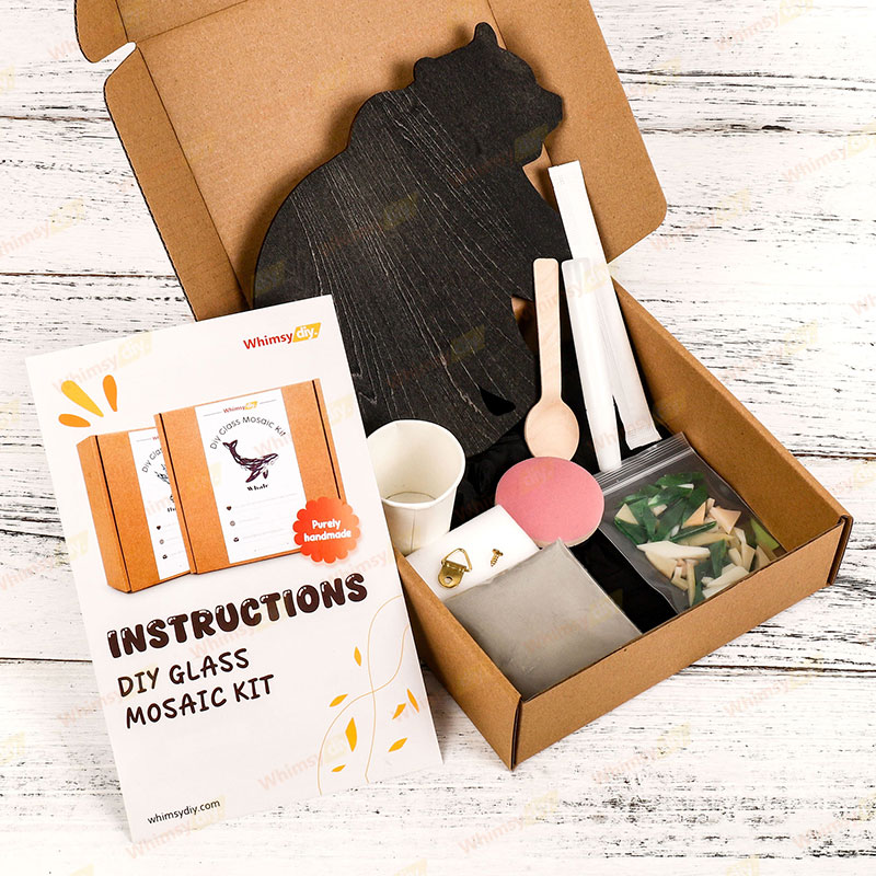 Grizzly Bear Glass Mosaic Kit | DIY Arts & Crafts Kit for Adults