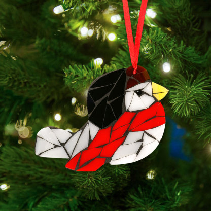 Winter Birds Christmas Ornaments Glass Mosaic Kit- Style 3