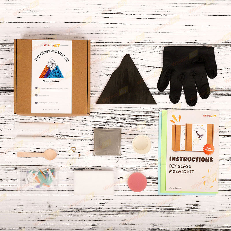 Mountain Range Stained Glass Mosaic Kit - Citrus Orange