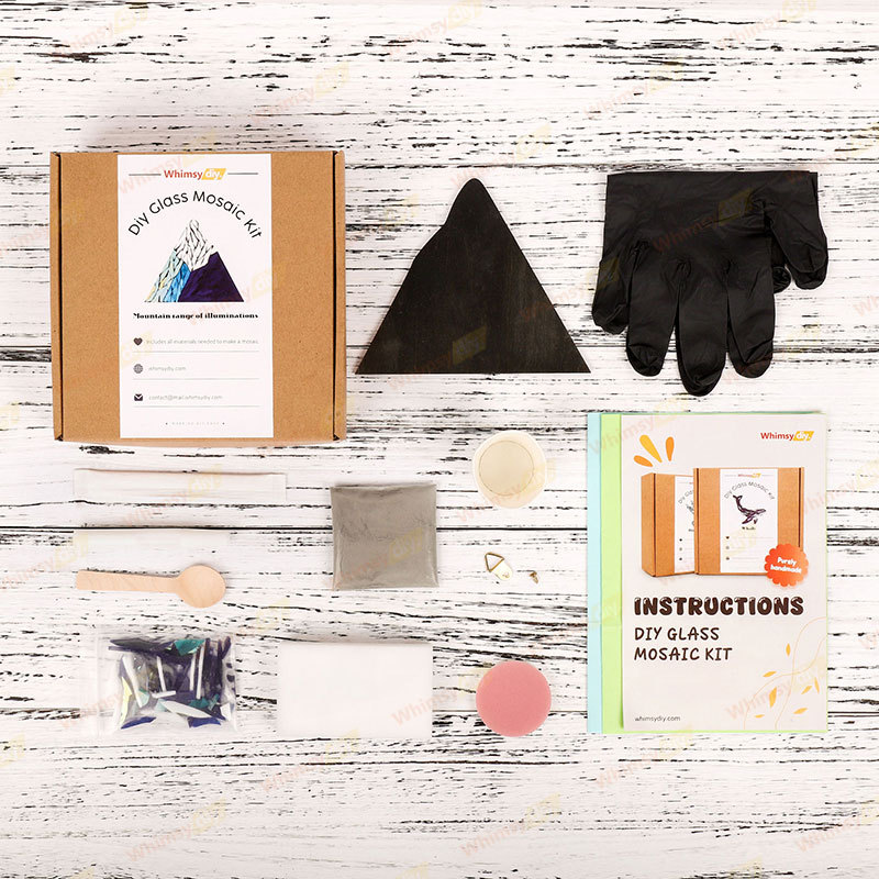 Mountain Stained Glass Mosaic Kit - Blue Illusion