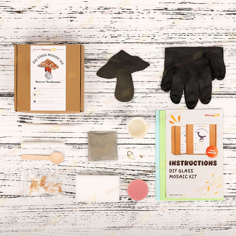 Brown Mushroom Stained Glass Mosaic Kit