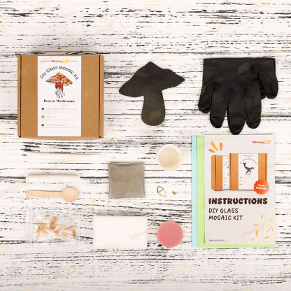 Brown Mushroom Stained Glass Mosaic Kit