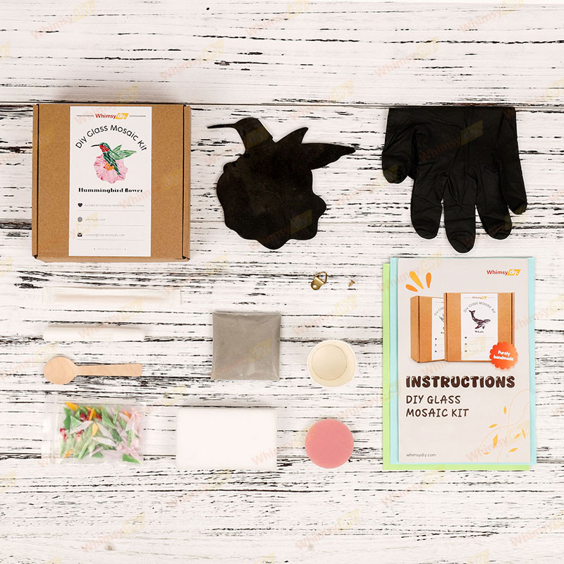 Hummingbird Flower Glass Mosaic Kit