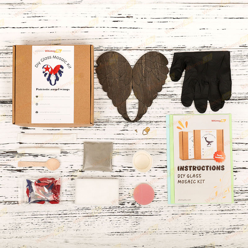 Patriotic angel Wings Glass Mosaic Kit