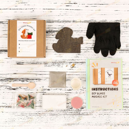 Christmas Bunny Ornament Glass Mosaic Kit