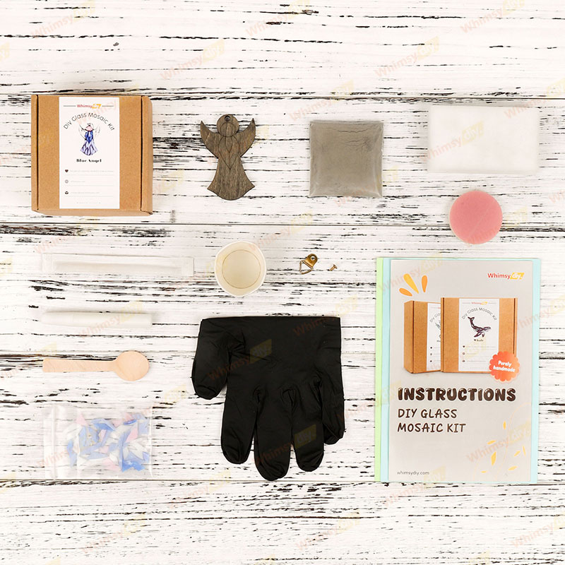 Blue Angel Christmas Ornaments Glass Mosaic Kit