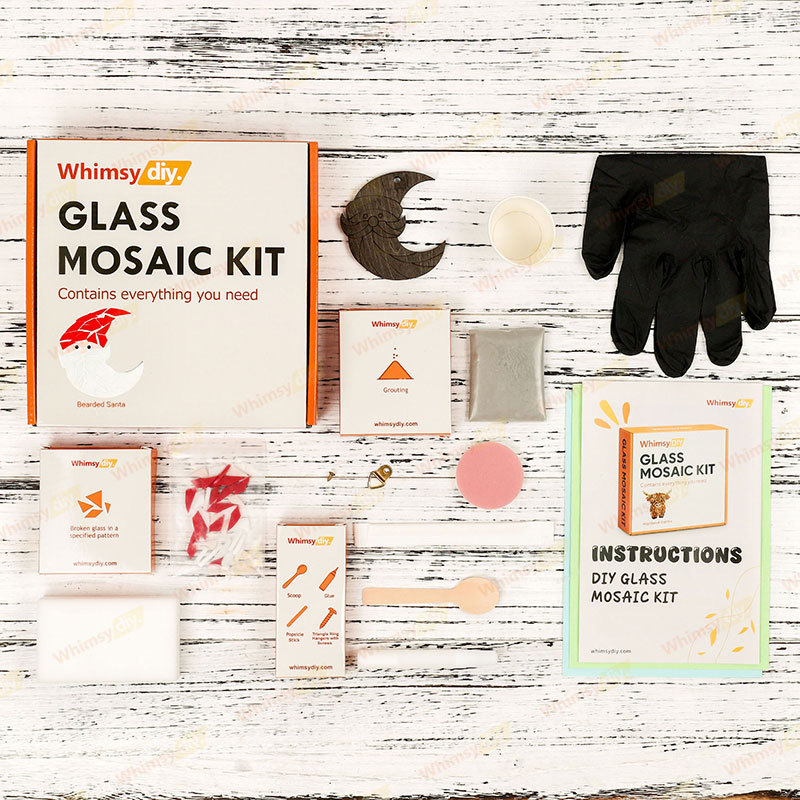 Bearded Santa Ornaments Glass Mosaic Kit