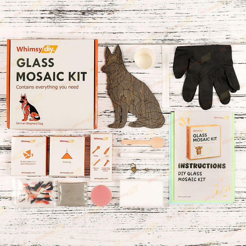 German Shepherd Glass Mosaic Kit