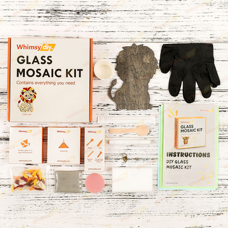 Cute Lion Glass Mosaic Kit