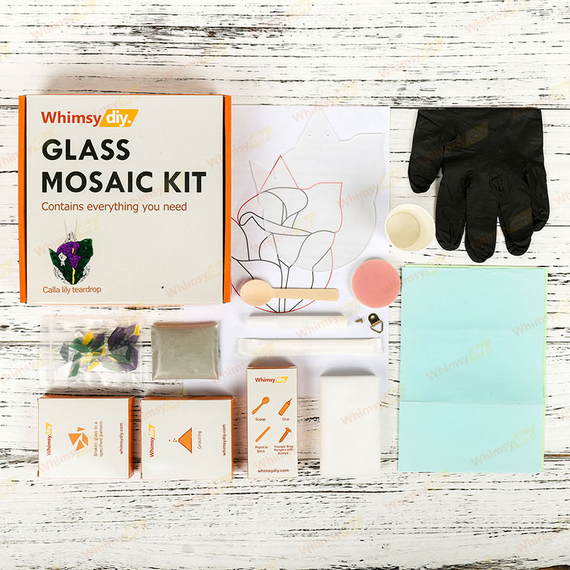 Whimsy DIY Calla Lily Teardrop Glass Mosaic Kit Puzzles