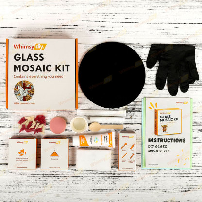 Whimsy DIY The White Dove and the Cross Glass Mosaic Kit Puzzles