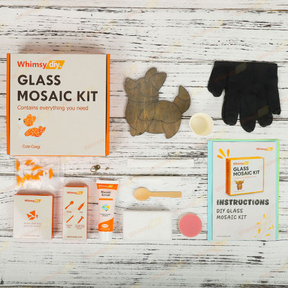 Whimsy DIY Cute Corgi Glass Mosaic Kit Puzzles