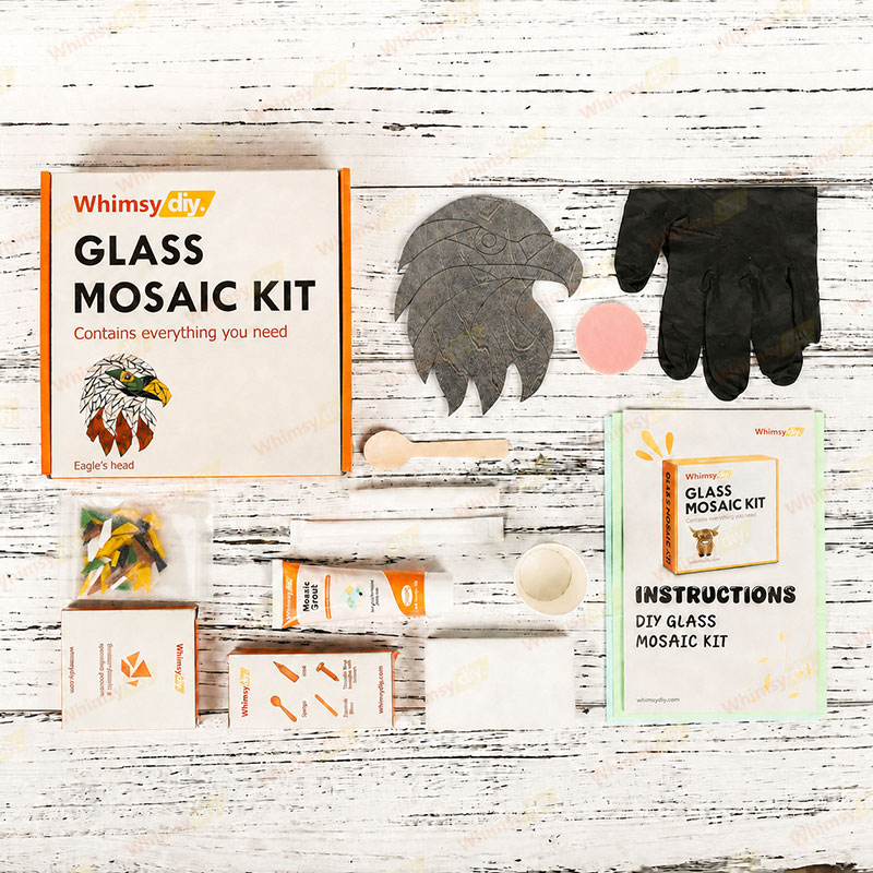 Whimsy DIY Eagle's Head Glass Mosaic Kit Puzzles