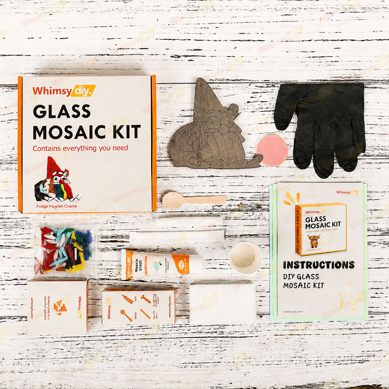 Whimsy DIY Fridge Magnet- Gnome Glass Mosaic Kit Puzzles
