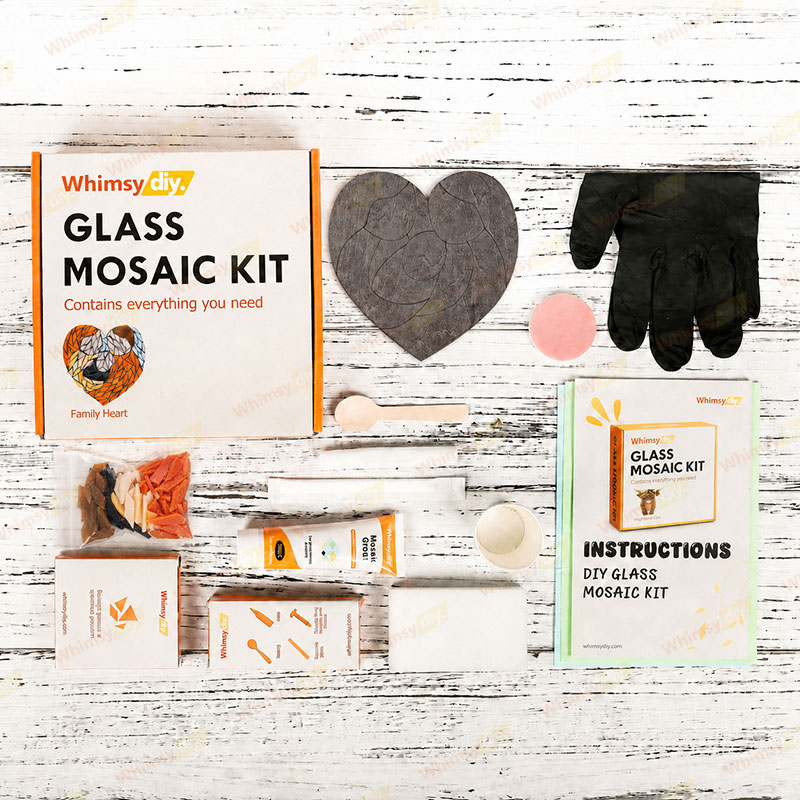Whimsy DIY Family Heart Glass Mosaic Kit Puzzles