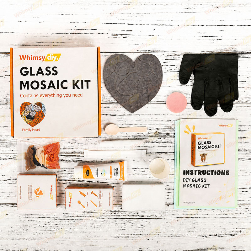 Whimsy DIY Family Heart Glass Mosaic Kit Puzzles