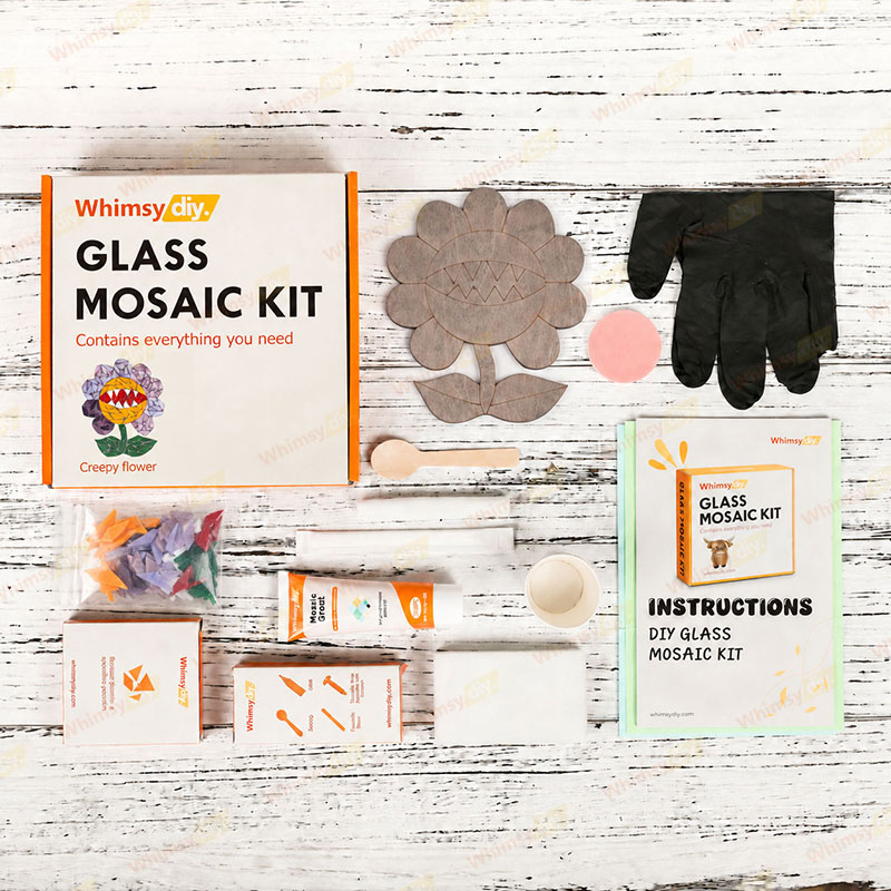Whimsy DIY Creepy Flower Glass Mosaic Kit Puzzles
