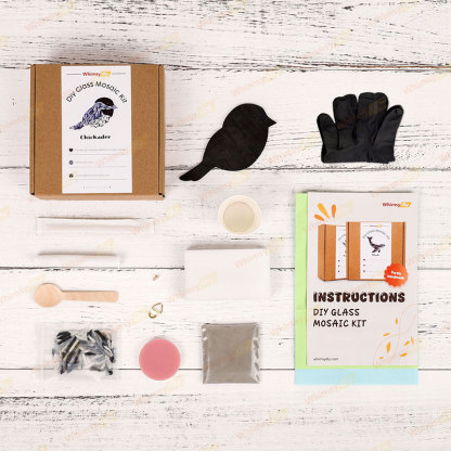 Chickadee Glass Mosaic Kit | DIY Arts & Crafts Kit for Adults