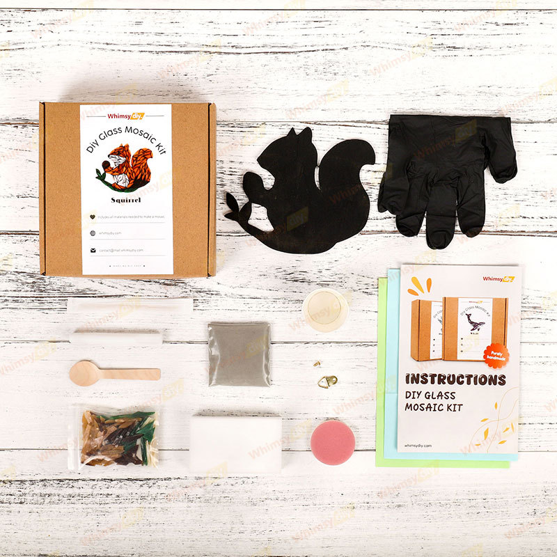 Squirrel Glass Mosaic Kit | DIY Arts & Crafts Kit for