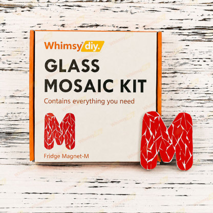 Whimsy DIY Fridge Magnet Letters-M Glass Mosaic Kit Puzzles