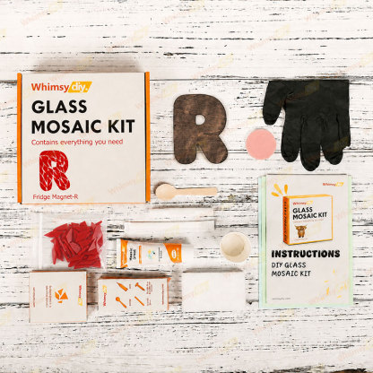 Whimsy DIY Fridge Magnet Letters-R Glass Mosaic Kit Puzzles