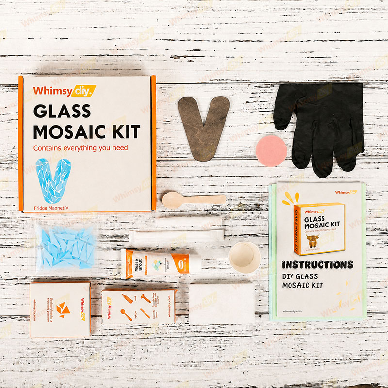 Whimsy DIY Fridge Magnet Letters-V Glass Mosaic Kit Puzzles