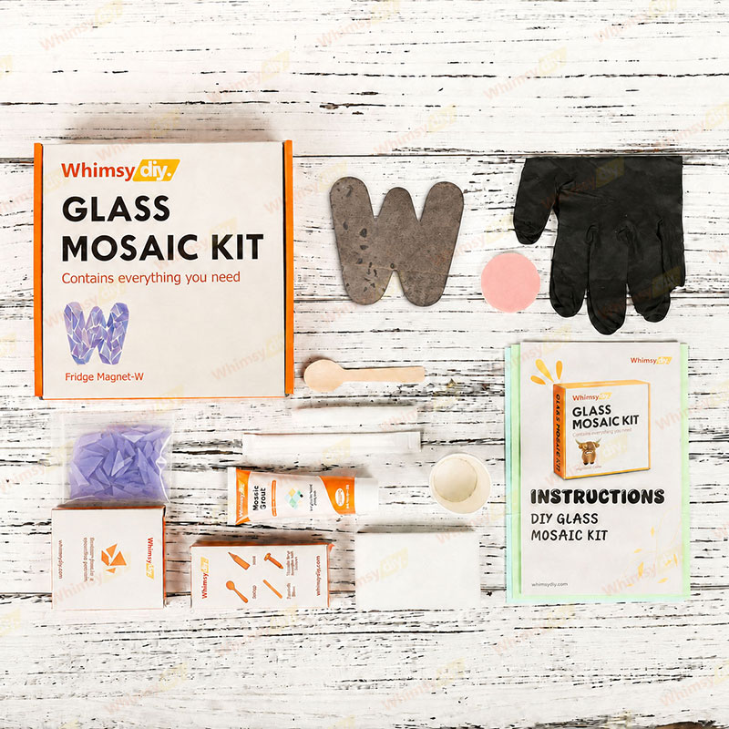 Whimsy DIY Fridge Magnet Letters-W Glass Mosaic Kit Puzzles