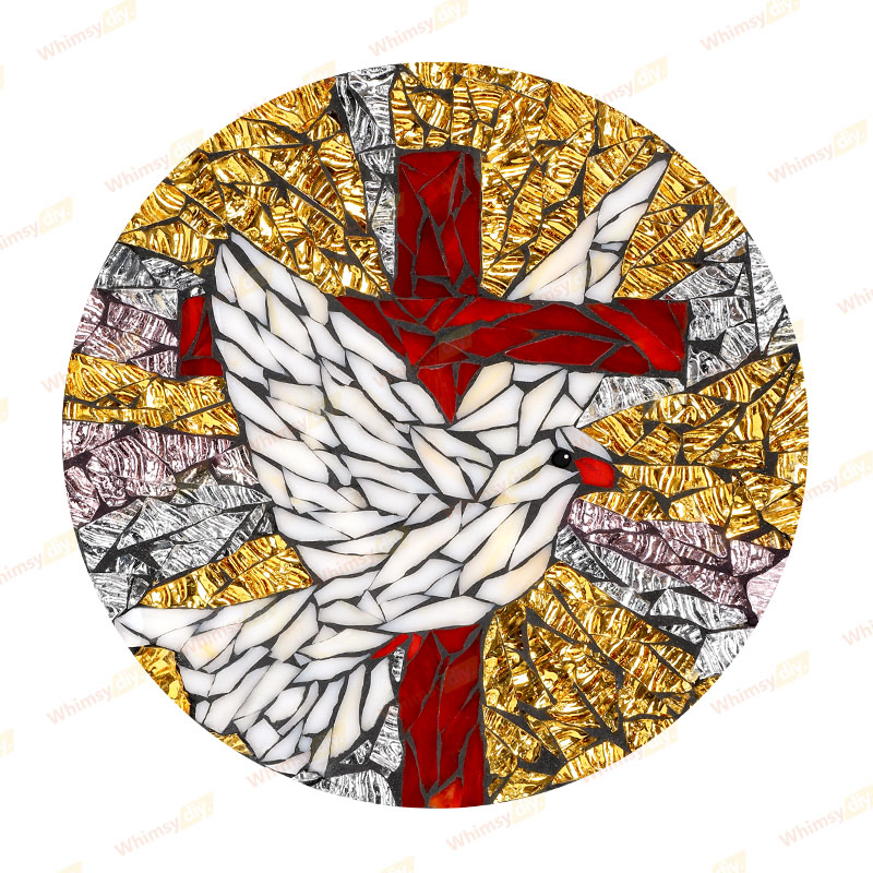 Whimsy DIY The White Dove and the Cross Glass Mosaic Kit Puzzles
