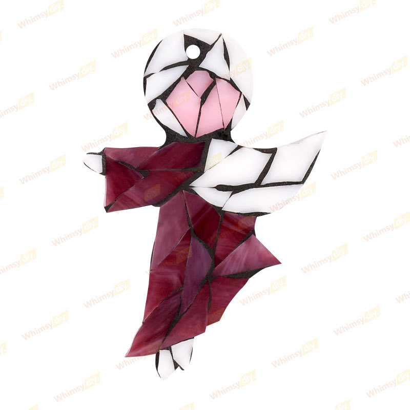 Purple Angel Christmas Ornaments Glass Mosaic Kit