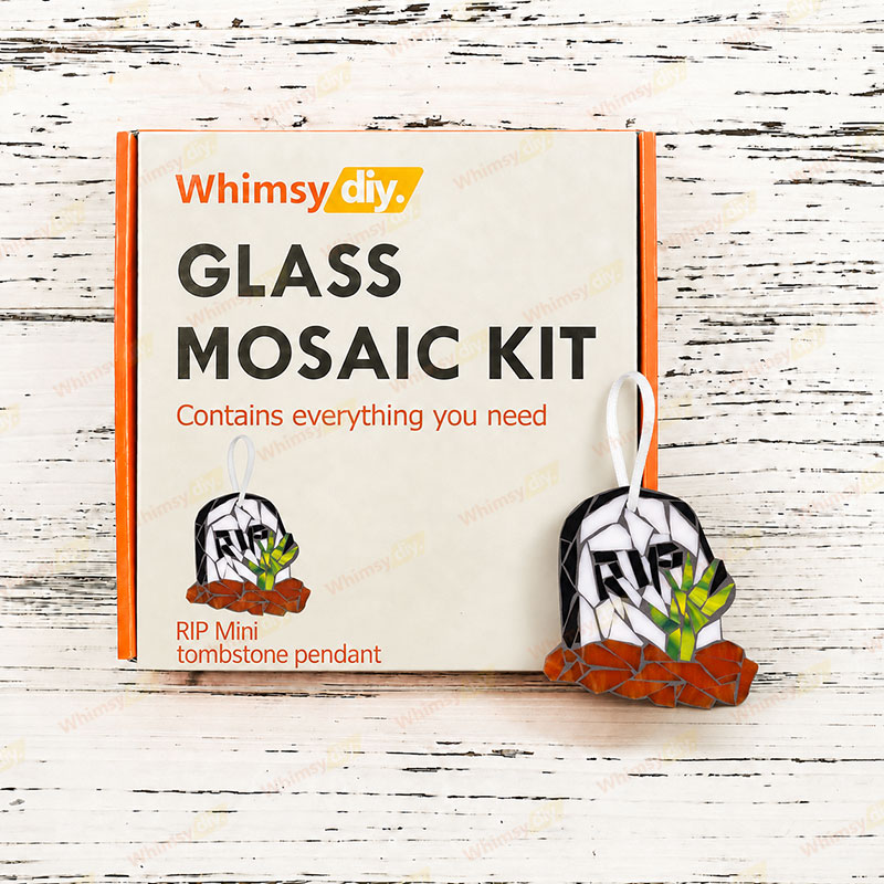 Whimsy DIY RIP Mini Tombstone  pendant  Glass Mosaic Kit Puzzles